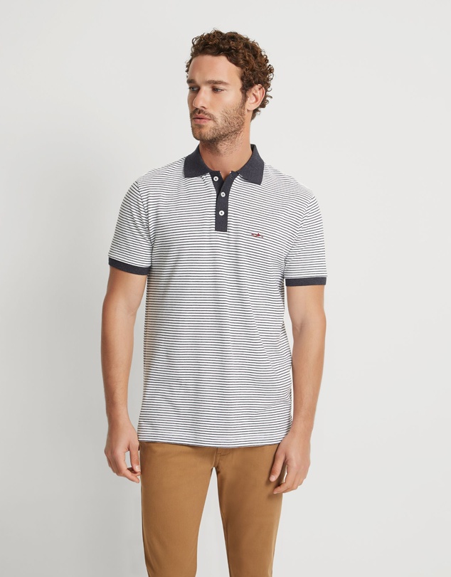 Oxford - Mack Striped Organic Cotton Polo