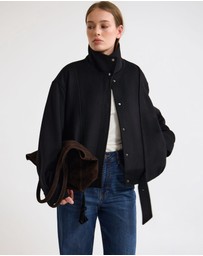 Oxford - Emma Wool Blend Funnel Trim Jacket