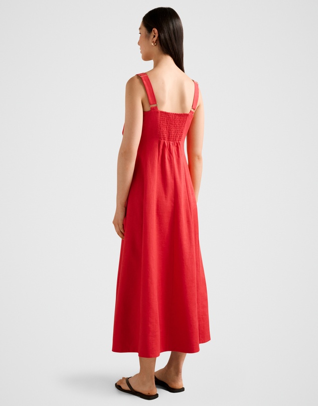 Forever New - Kara Tie Front Linen Midi Dress