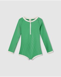 Zulu & Zephyr Mini - Mini Stripe Rib Rashie Onesie - Kids
