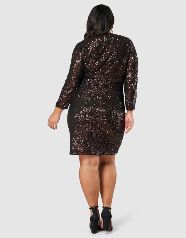 Pink Dusk by Curve Project - Smokin Hot Sequin Wrap Dress