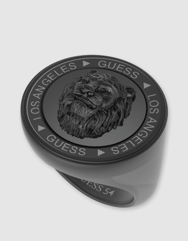 GUESS - Guess Lion King Gunmetal Ring 60
