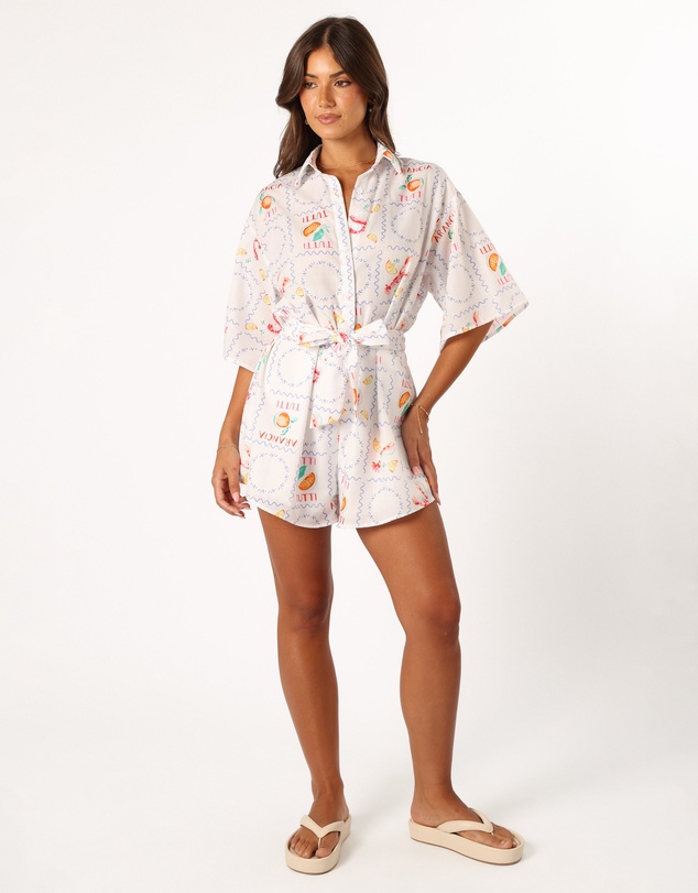 Petal & Pup - Kellie Playsuit - White Tutti Print