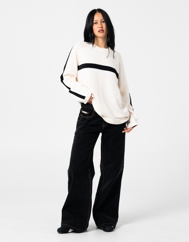Rusty - White Lines Crew Neck Knit