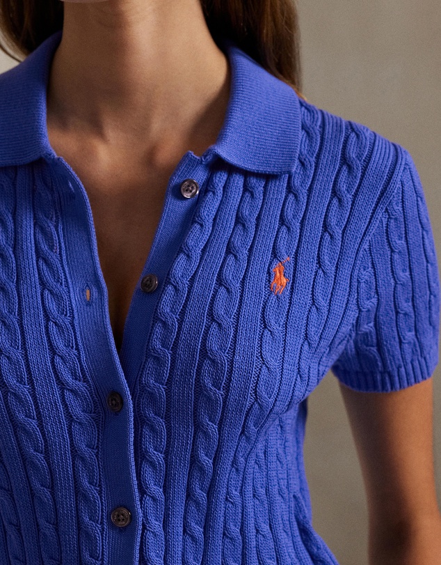 Polo Ralph Lauren - Cable Cotton Short-Sleeve Polo Cardigan