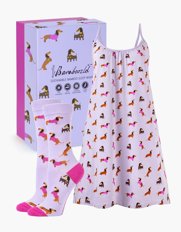 Bamboozld - Women's Bamboo Jersey Dash Dreaming Nightie & Sock Gift Set