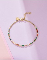 Mestige Kids - Sweetheart Vibrant Tennis Bracelet - 18K Gold Plated