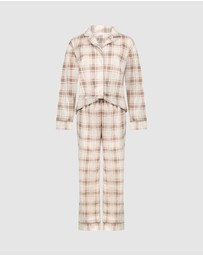 Hunkemoller - Long Sleeve Polar Fleece Check PJ Set