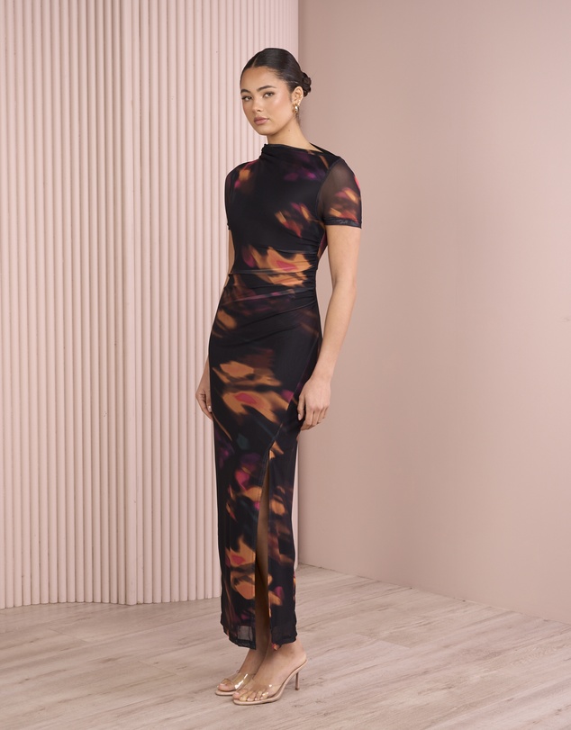 Azzurielle - Herta Ruched Maxi Dress