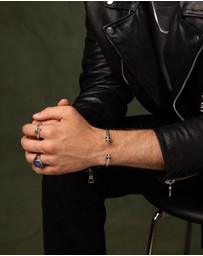 Nialaya Jewellery - Men's Silver Skull Bangle