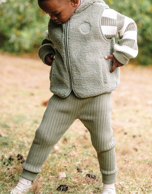 Kynd Baby - Organic Chunky Rib Knit Pant in Olive