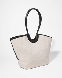 & Other Stories - Leather-Detailed Straw Tote Bag