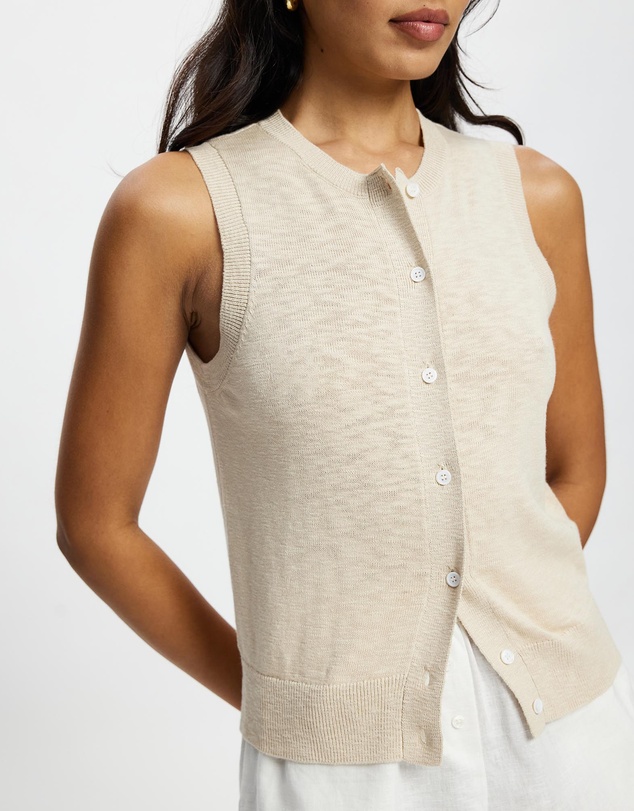 White By FTL - Kyra Button Tank
