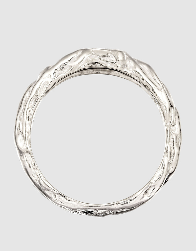 Elli Jewelry - Crumpled Topaz Signet Ring in 925 Silver