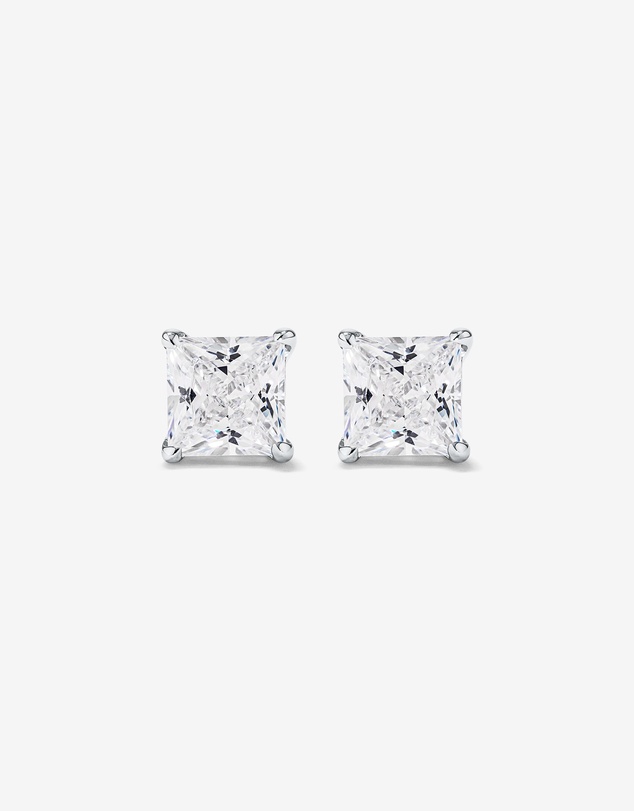 Michael Hill - 7mm Princess Cubic Zirconia Stud Earrings in Sterling Silver