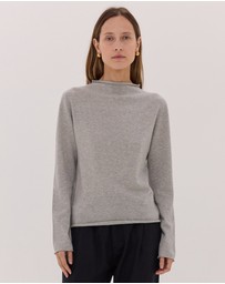 Cloth & Co. - The Funnel Neck Top | Earl Grey