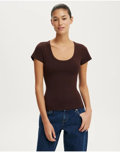 Cotton On - Everyday Smooth Scoop Neck Tee