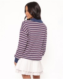 Petal & Pup - Beau Long Sleeve Jersey Top - Navy Stripe