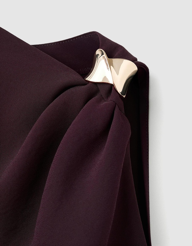 M.N.G - Asymmetrical Blouse With Metallic Detail
