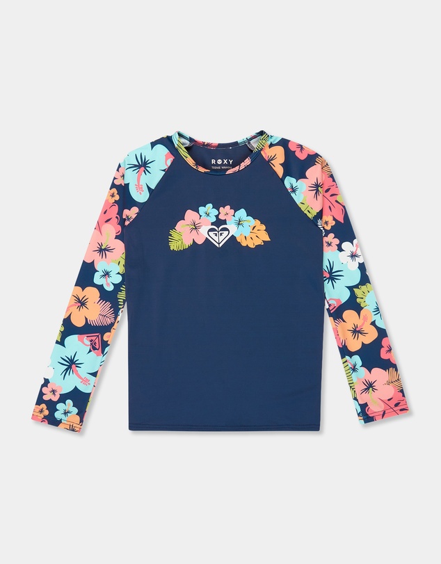 Roxy - Girls 2 to 7 Morning Flower Lycra Set Rash Vest