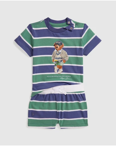 Polo Ralph Lauren - Polo Bear Cotton Jersey Tee & Shorts Set - ICONIC EXCLUSIVE - Babies
