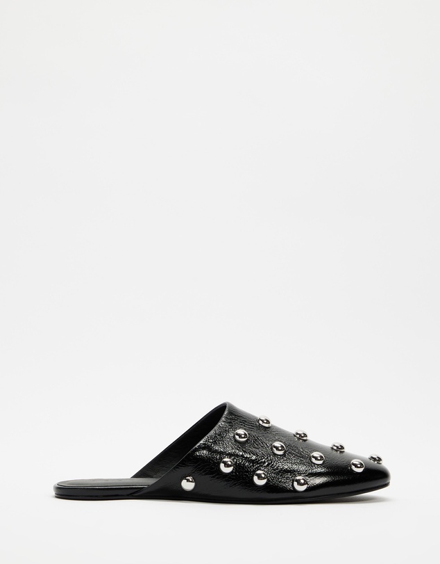 AERE - Lola Leather Stud Flats