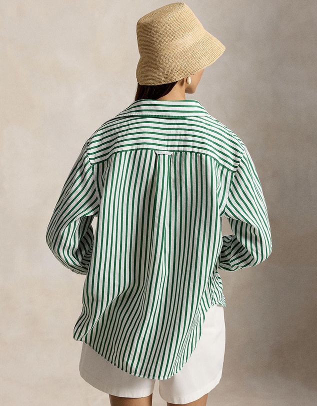 Polo Ralph Lauren - Oversize Fit Striped Linen-Cotton Shirt