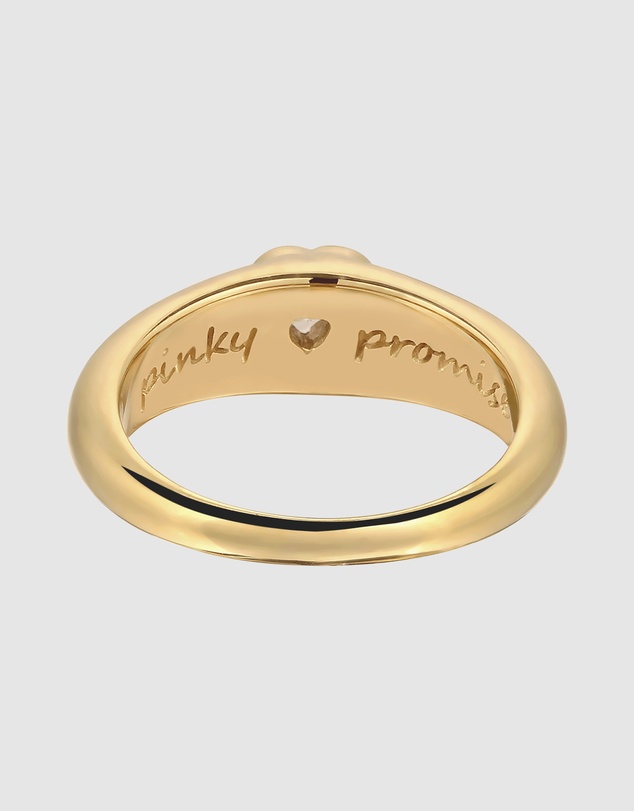 Elli Jewelry - Ring Pinky Crystal Heart Valentine 925 Sterling Silver Gold-Plated