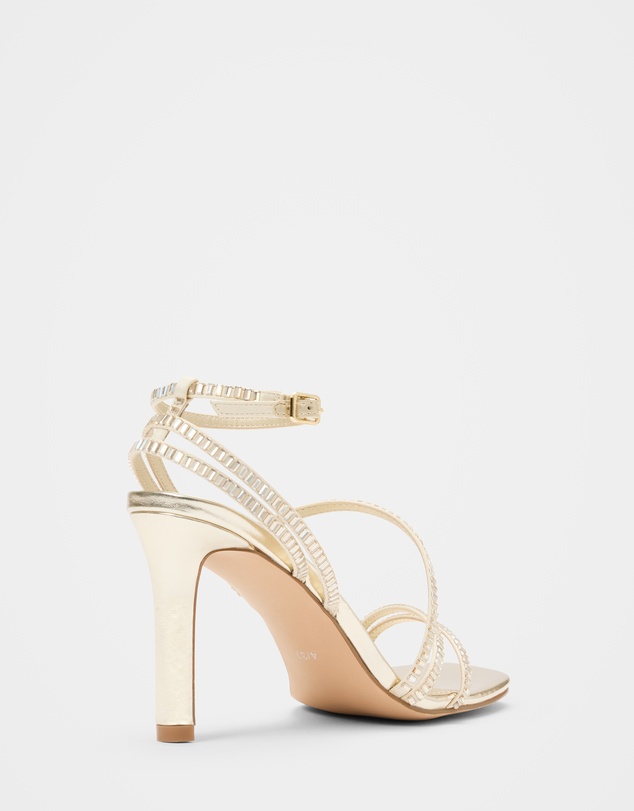 Forever New - Crystal Jewelled Asymmetrical Strap Sandals