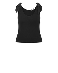 City Chic - Plus size Emma Bow Rib Tank - black
