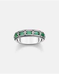 THOMAS SABO - Ring Crocodile Shell with Stones Silver Blackened