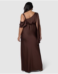 Pink Dusk by Curve Project - Tap In Satin Maxi Dress