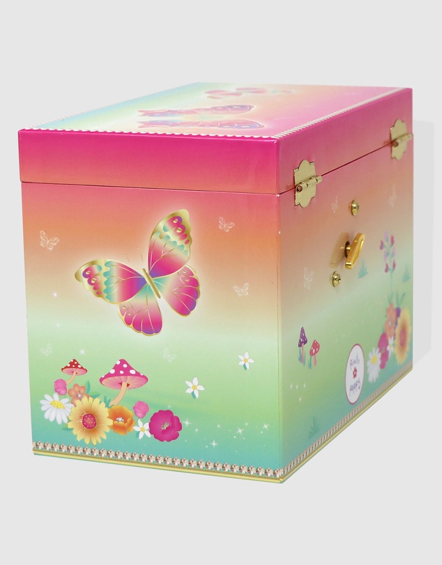 Pink Poppy - Rainbow Butterfly Medium Musical Jewellery Box