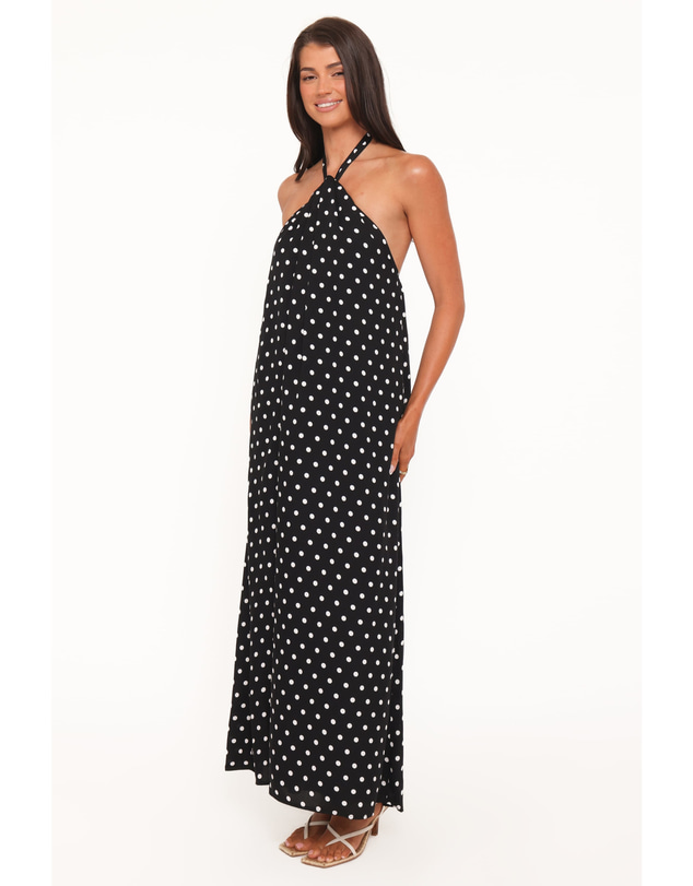 Petal & Pup - Theophania Maxi Dress - Black Polka Dot