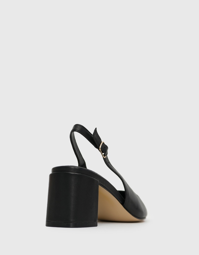 Betts - Wider Fit Kendra Leather Pointed Toe Slingback Pumps