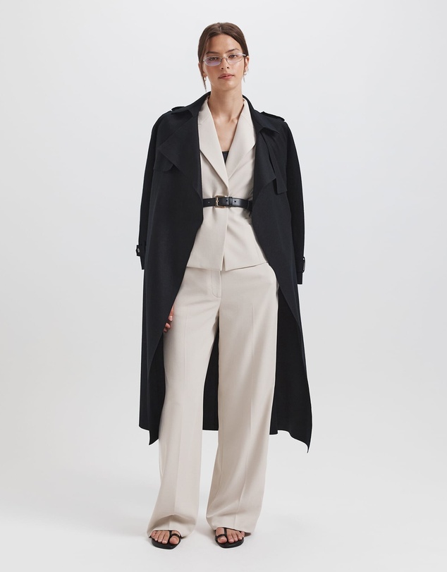 SABA - Karla Wool Longline Trench Coat