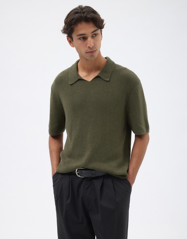 AERE - Organic Cotton Knit Boucle Polo
