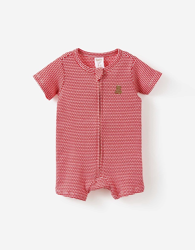 Cotton On Kids - Littlie Organic Short Sleeve Zip Romper