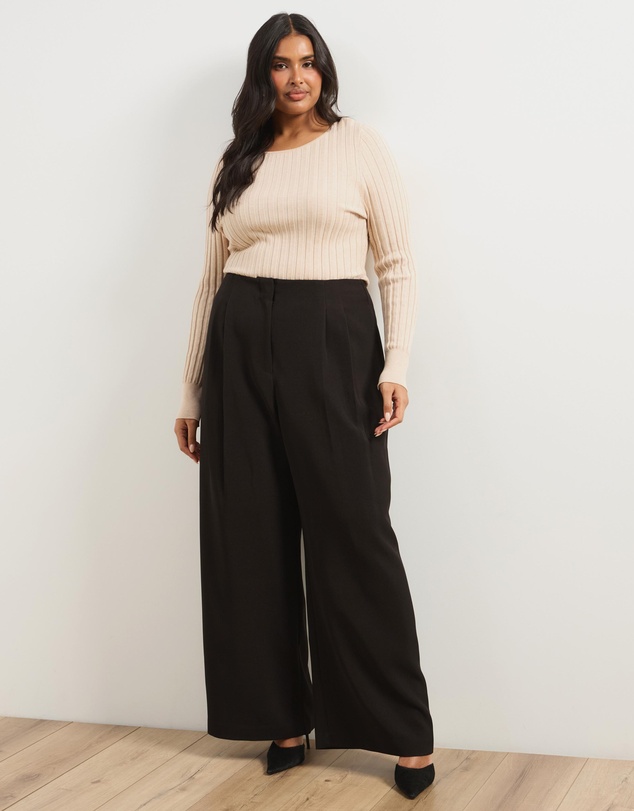 Atmos&Here Curvy - Jade High Rise Tailored Pants With Pleats