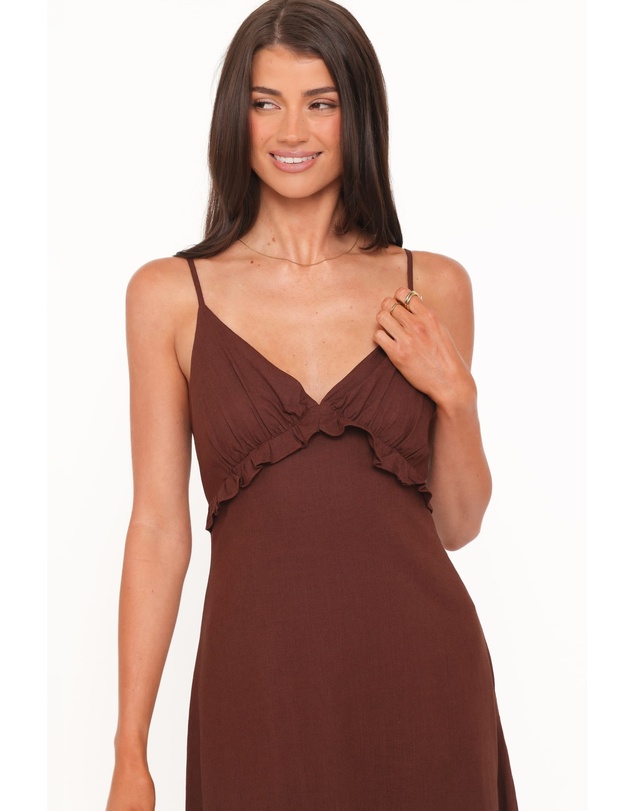 Petal & Pup - Lorella Midi Dress - Dark Brown