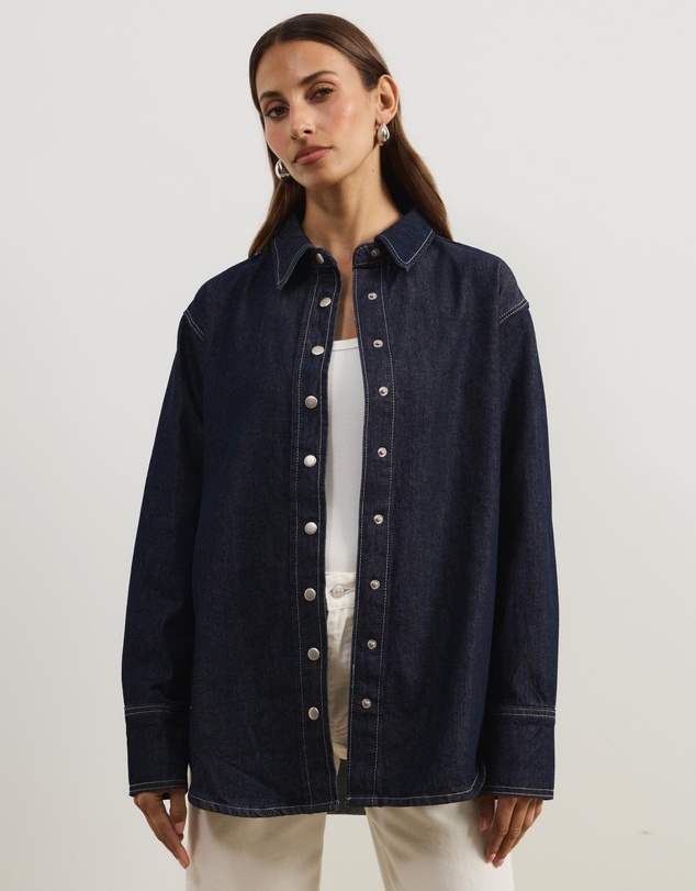 Atmos&Here - Romy Oversized Denim Shirt