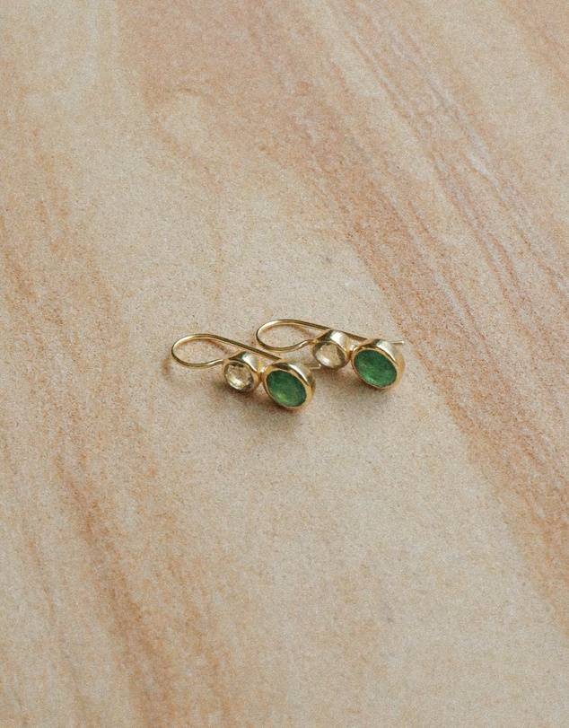 Bianc - Posy Earrings Green Aventurine