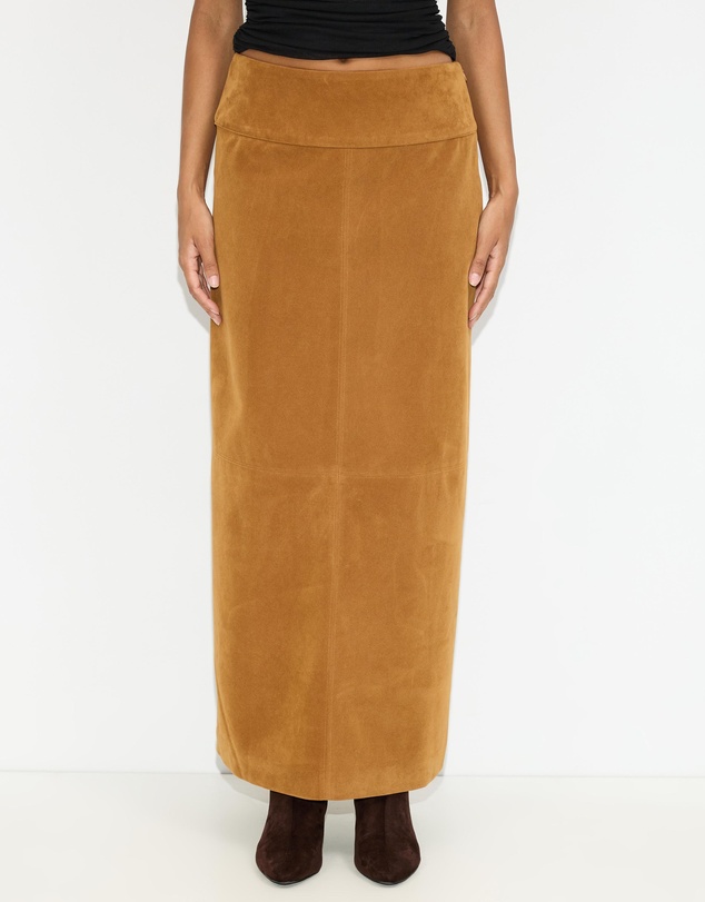 Dazie - Bailey Faux Suede Midi Skirt