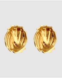 Elli Jewelry - Earrings Stud Grooves 925 Sterling Silver Gold-Plated