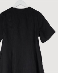 Revibe - Repaired AERE Rani Linen Midi Dress - AU 12