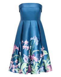 City Chic - Plus size Tiffany Bloom Strapless Midi Dress - jade