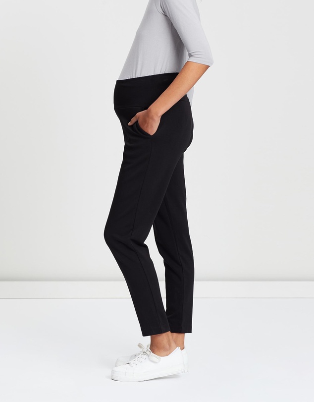 Angel Maternity - Maternity Soft Ponti Relax Fit Full Length Pants