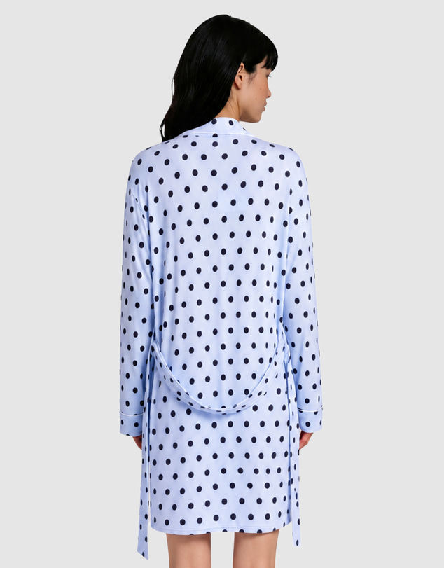 Sant And Abel - Women's Spotty Blue Bamboo Robe