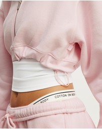 Cotton On Body Active - Plush Micro Cropped Zip Through