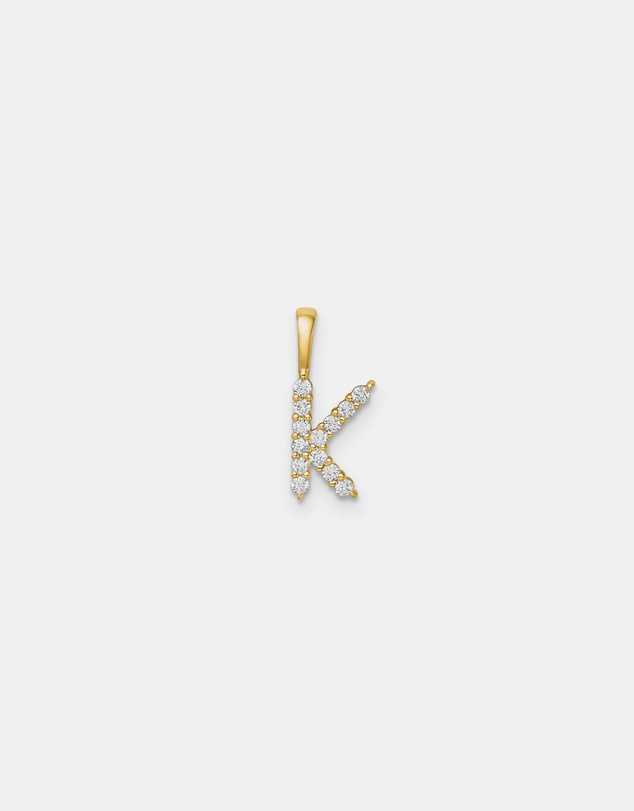 Zoe Olivia - 9K Gold Lab Grown Diamond Initial K Pendant